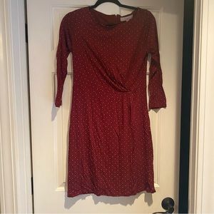 Loft Red Patterned Dress